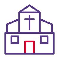 Cathedral icon duocolor red purple colour easter symbol illustration. vector