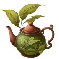 Herbal tea in teapot silhouette icon png