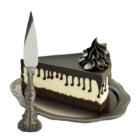 chocolate cake with knife free illustration png