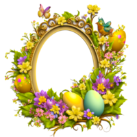cute Easter egg oval frame png