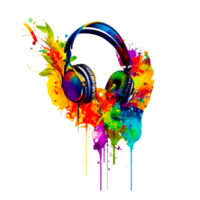 Headphones brush painted icon png