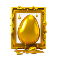 golden frame with Easter egg png