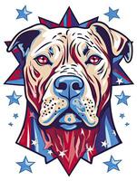 perro ilustración americano bandera con camiseta diseño. contento 4to de julio Estados Unidos independencia día. generativo ai. foto