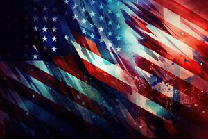 Independence day abstract background with elements of the American flag in dark blue colors. photo