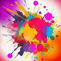 Colorful paint splashes on a colorful background photo