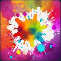Colorful paint splashes on a colorful background photo