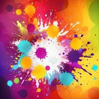 Colorful paint splashes on a colorful background photo