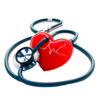 3d icon medical heart stethoscope with transparent background png