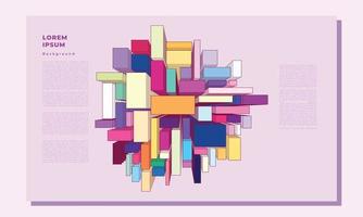 Abstract colorful background template copy space. Isometric backdrop design for poster, banner, landing page, flyer, or brochure. vector