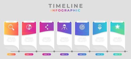 Gradient Colorful Timeline Infographic with Six Panels vector