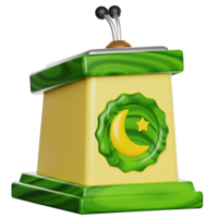 Ramadan moskee podium 3d icoon illustratie png