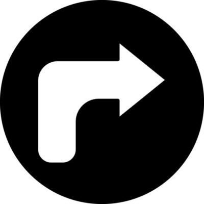 Turn Right Vector Icon Design