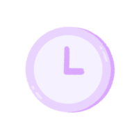 mignonne pastel violet alarme l'horloge autocollant à propos chambre Stationnaire png