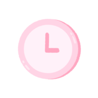 Cute pastel pink alarm clock sticker about bedroom stationary png