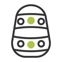 egg icon duotone grey green colour easter symbol illustration. vector