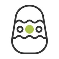 egg icon duotone grey green colour easter symbol illustration. vector