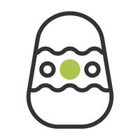 egg icon duotone grey green colour easter symbol illustration. vector