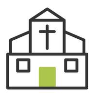 Cathedral icon duotone grey green colour easter symbol illustration. vector