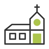 Cathedral icon duotone grey green colour easter symbol illustration. vector