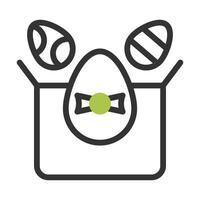 gift egg icon duotone grey green colour easter symbol illustration. vector