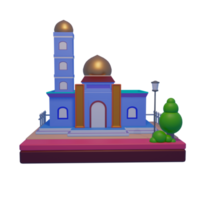 réaliste 3d mosquée bâtiment isolé avec transparent Contexte png