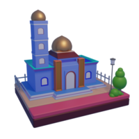 realistisk 3d moské byggnad isolerat med transparent bakgrund png