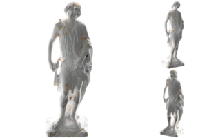 Empress Cunigunde Renaissance statue in white marble and gold perfect for promotions, social media png