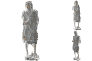 John the Baptist donatello statue in elegant gold and marble for social media and website promotions png