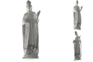 Elegant white marble statue of Empress Cunigunde gold accents perfect for promotions, social media png