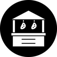 Meat Stall Vector Icon Design