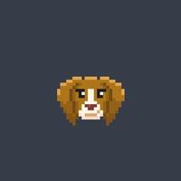 dog head in pixel art style vector