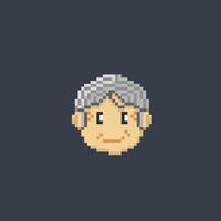 an oldman in pixel art style vector