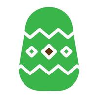 egg icon solid green brown colour easter symbol illustration. vector