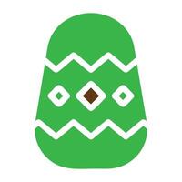 egg icon solid green brown colour easter symbol illustration. vector