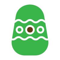 egg icon solid green brown colour easter symbol illustration. vector