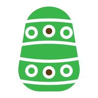 egg icon solid green brown colour easter symbol illustration. vector