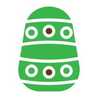 egg icon solid green brown colour easter symbol illustration. vector