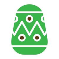 egg icon solid green brown colour easter symbol illustration. vector