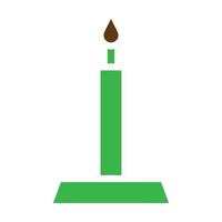 candle icon solid green brown colour easter symbol illustration. vector