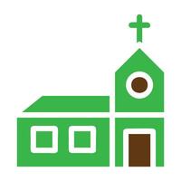 Cathedral icon solid green brown colour easter symbol illustration. vector