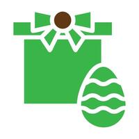 gift egg icon solid green brown colour easter symbol illustration. vector