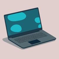 open modern laptop with blue color vector