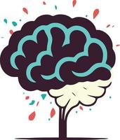 color human brain logo vector