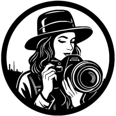 logo woman holding a photo camera
