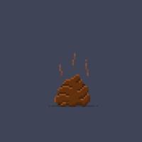 a poop in pixel art style vector