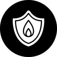 Fire Shield Vector Icon Design