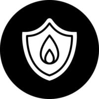 Fire Shield Vector Icon Design