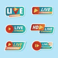 Live Stream Set Badge Template vector