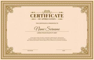 Vintage Certificate Of Appreciation Template vector