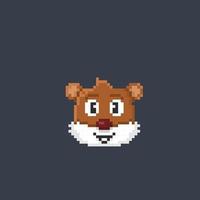 beaver head in pixel art style vector